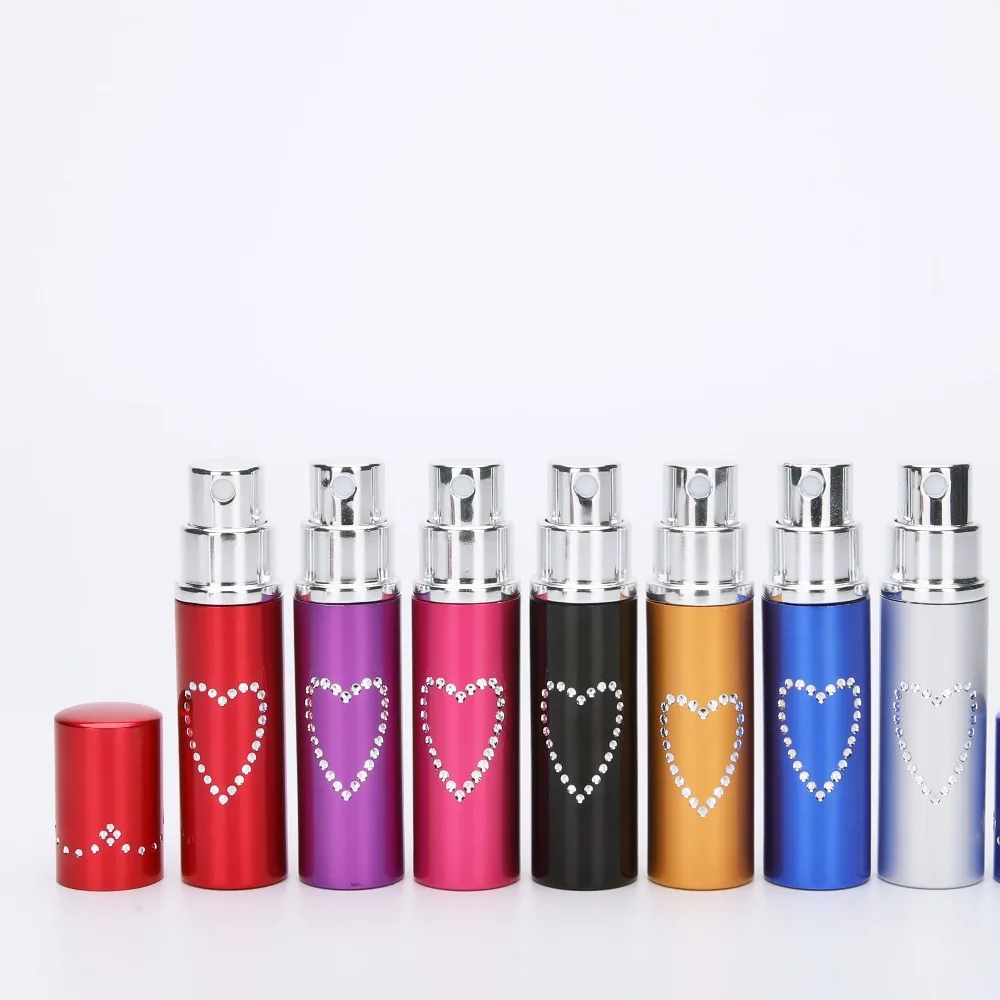 5ml Perfume Spray Bottle Portable Refillable Glass Bottle Empty Cosmetic Containers Travel Aluminum Perfume Atomizer