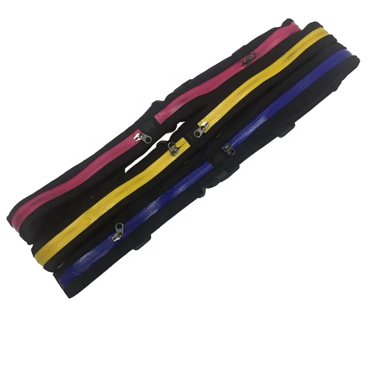 Waist belt bag with waterproof zipper for jogging running sports