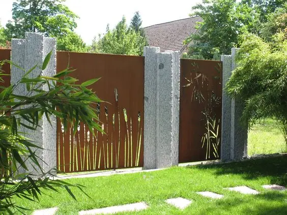 cheap outdoor corten steel laser cut architectural decorative fencing panels