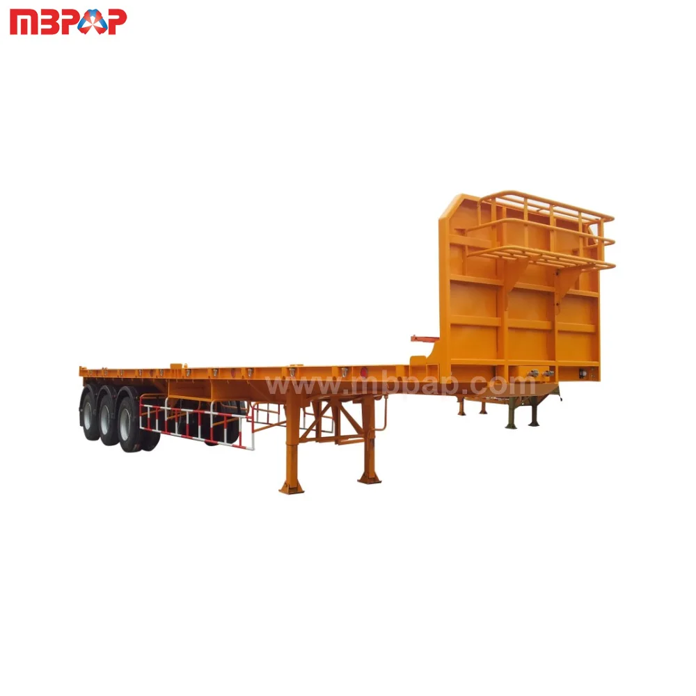 3-х осевой контейнер 40 футов грузовик с плоской платформой трейлер изготовлен в Китае для рынка