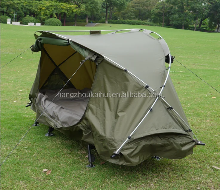 Folding bed camping tent for two persons
