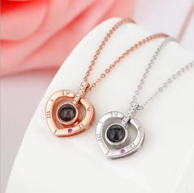 Newest 18k Gold &Silver 100 languages I love you Custom Women Necklace