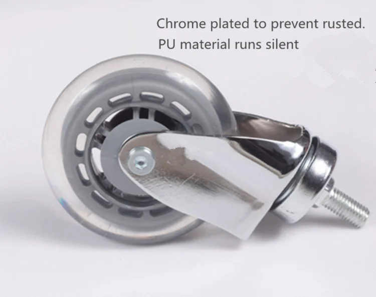 Медицинские колеса крепление стволовых тихих колесиков pu прозрачные бесшумные Колесики Тележки