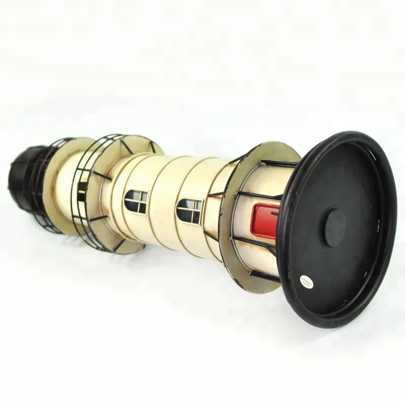 Iron Decoration Mediterranean Lighthouse Metal Crafts Vintage Money Safe Box Coin Bank Toy Souvenir home Pub Office Decor