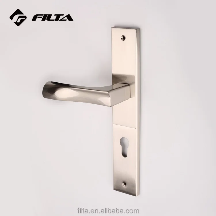 latest style door handle on plate P096-H183
