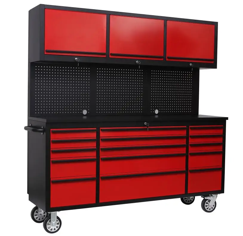 96 inch professional ultimate storage garage workbench with 24 drawers