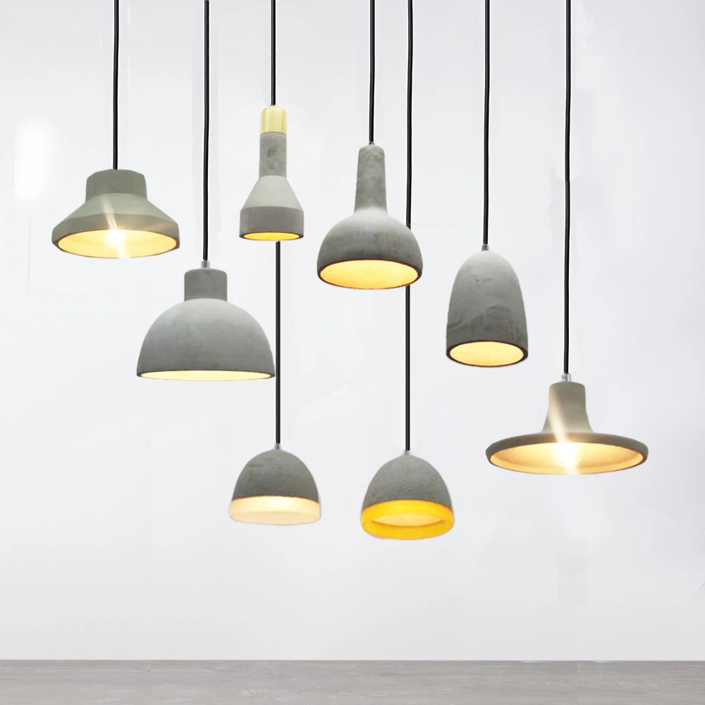 Промышленный цементный потолочный светильник, винтажный бетонный светильник, бетонный подвесной потолочный светильник