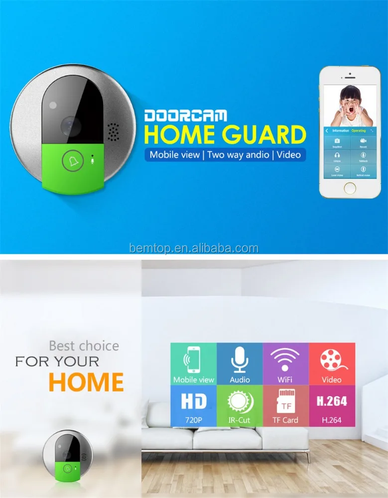 
Wireless Doorbell Camera IP Door Intercom Night Vision WiFi Video Door Phone Recorder Bell Phone For IOS Android 