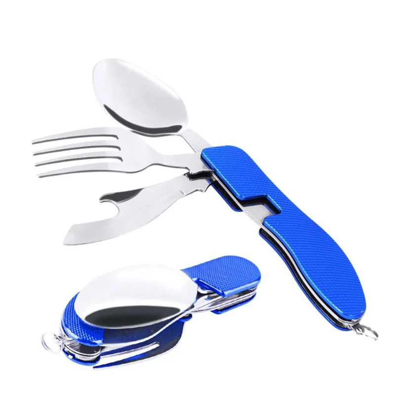 Набор съемных столовых приборов с ножом, ложкой, вилкой и открывалкой для бутылок