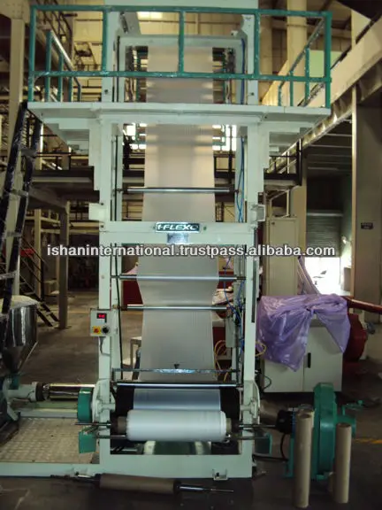 Monolayer Blown film Extrusion Machine  Monolayer Blown film Extrusion Machine, Model: ISHAN  ML 32 Twin Die