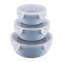 Household Items Airtight Wheat Straw Food Container Microwavable