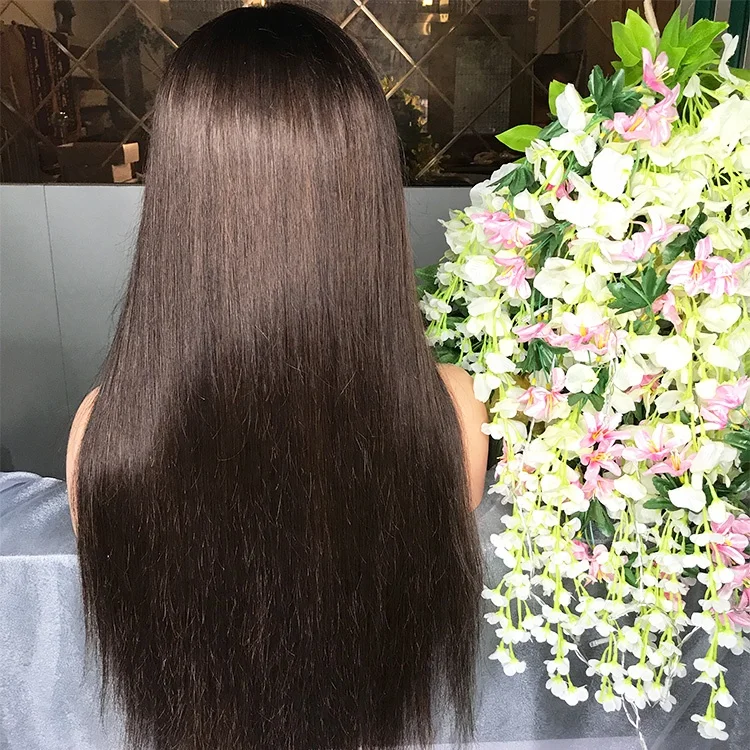 
Glueless Natural Brazilian Silk Top 100% Human Hair Full Lace Wig With Baby Hair 
