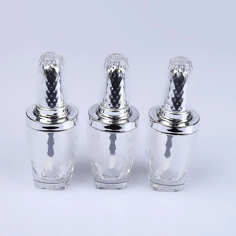 Luxury 10ml acrylic plastic lip gloss containers tube with brush