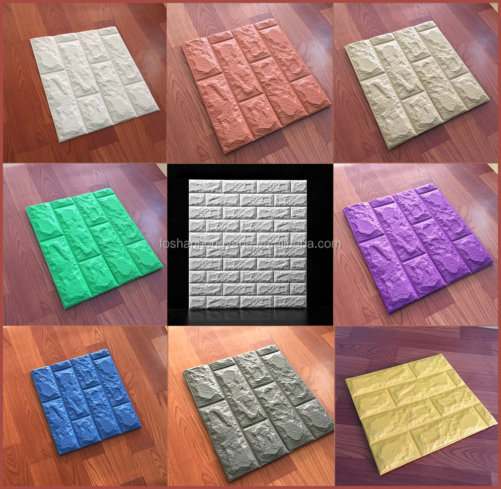 
kids foam bricks 3d wall paper Vivid 3D eva foam faux brick wallpaper 