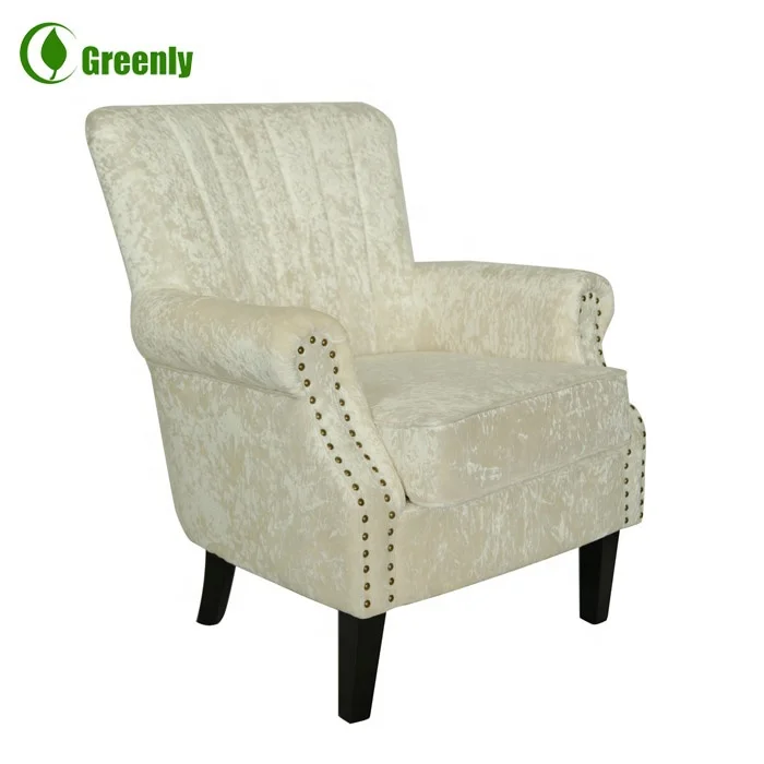 European style solid wood high back wing chair for bedroom furniture