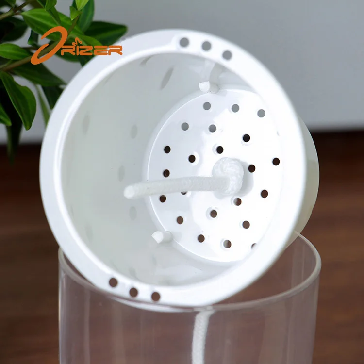 Factory direct sale self watering lazy round transparent ornamental plastic flowerpot