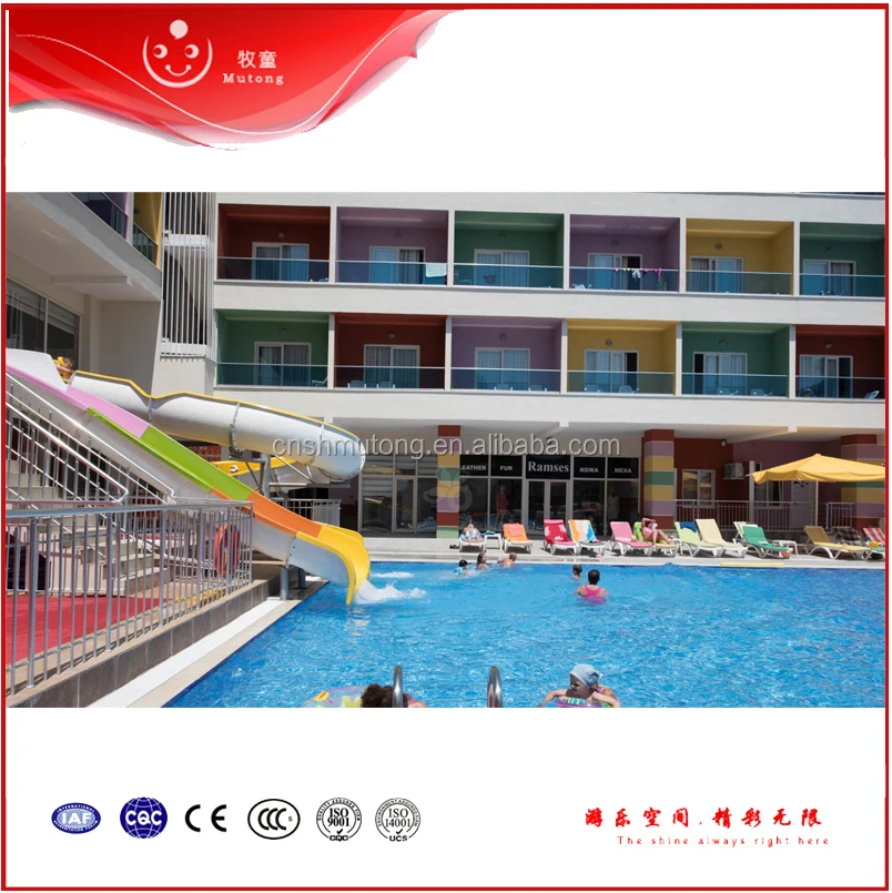 Aqua Park Equipment fiberglass Open Spiral Water Slides