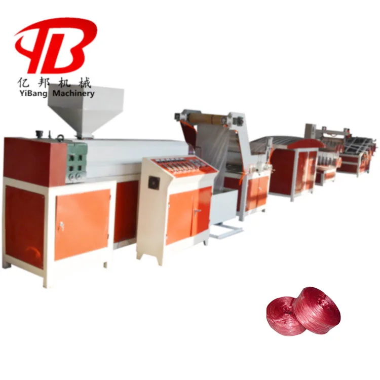 Fibrillated film pp pe polypropylene twine rope manufacturing line Greenhouse tomato plastic packaging twine extruder machine