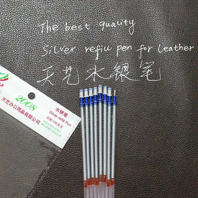 Silver plated pen silver conductive pen mark on leather