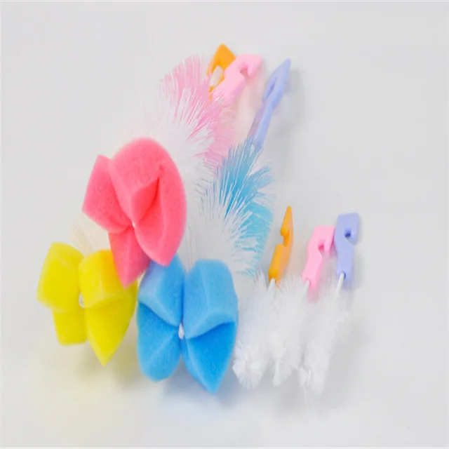 
2019 Baby Feeding Milk Bottle Brushes/Nylon Bristles Plastic Cleaning Cup Brush Set 