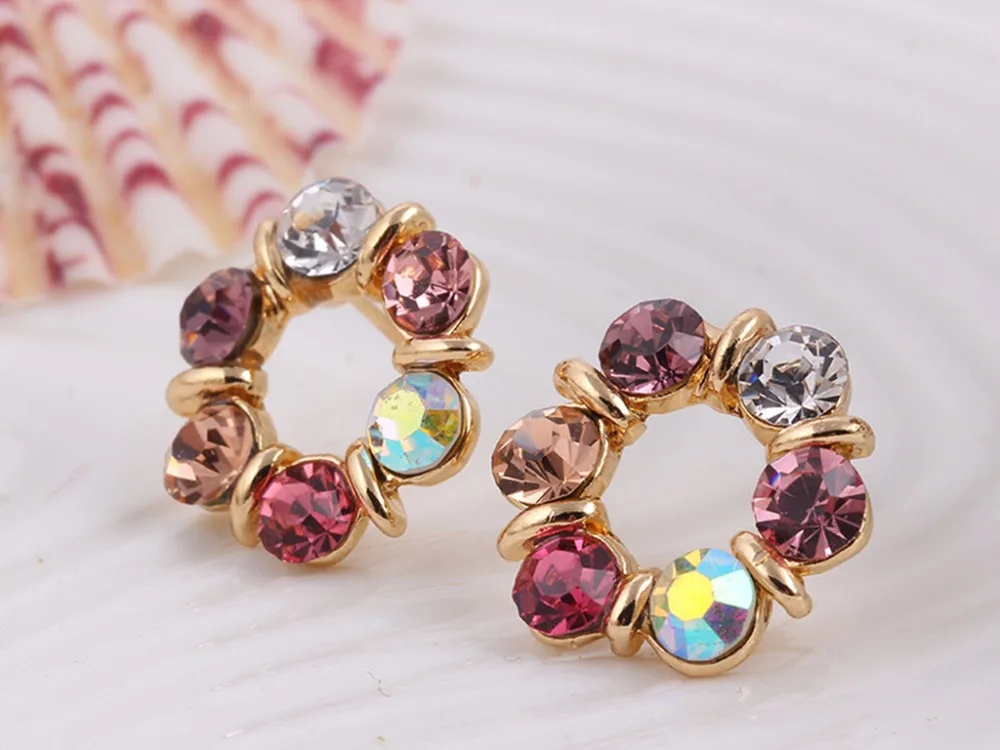 new circle color crystal jewelry sets necklace European style ladies jewelry manufacturers