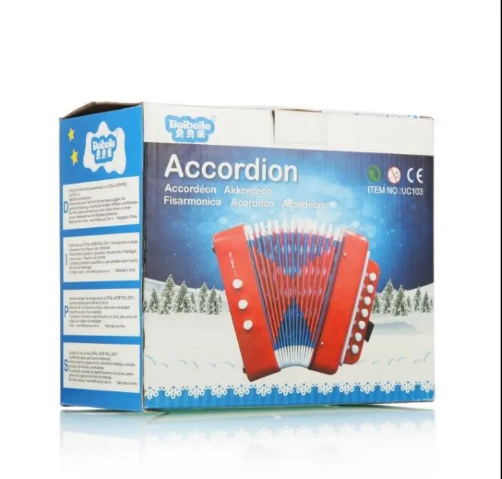 Children 7 key 2 bass concertina musical instrument accordion for sale