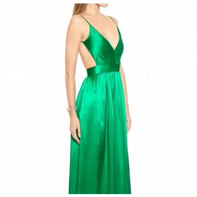 2021 popular silk satin long skirt sexy backless ladies party elegant dress evening dresses
