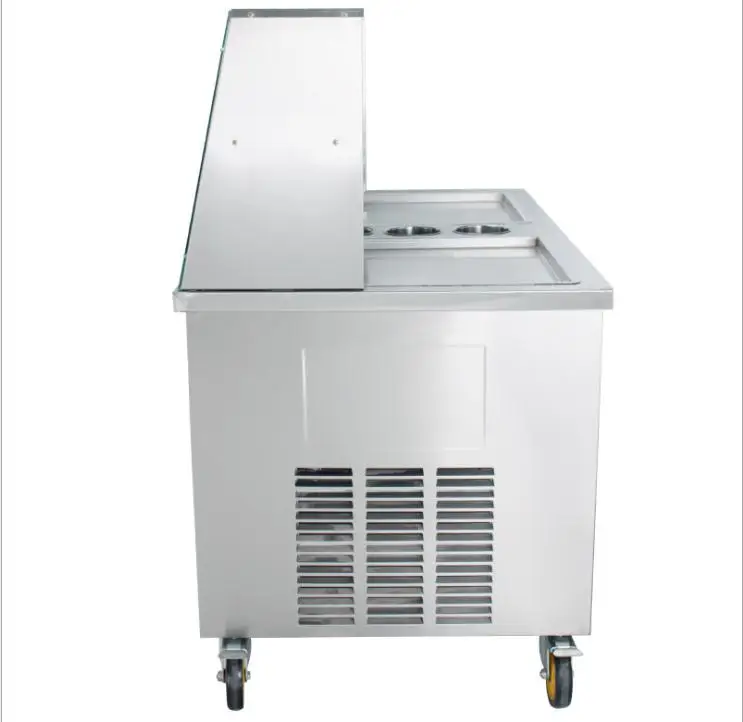 OEM Automatic Fried Ice Cream Roller Machine Multi-functional Frozen Yogurt Frying Gelato Fruit Roll Maker