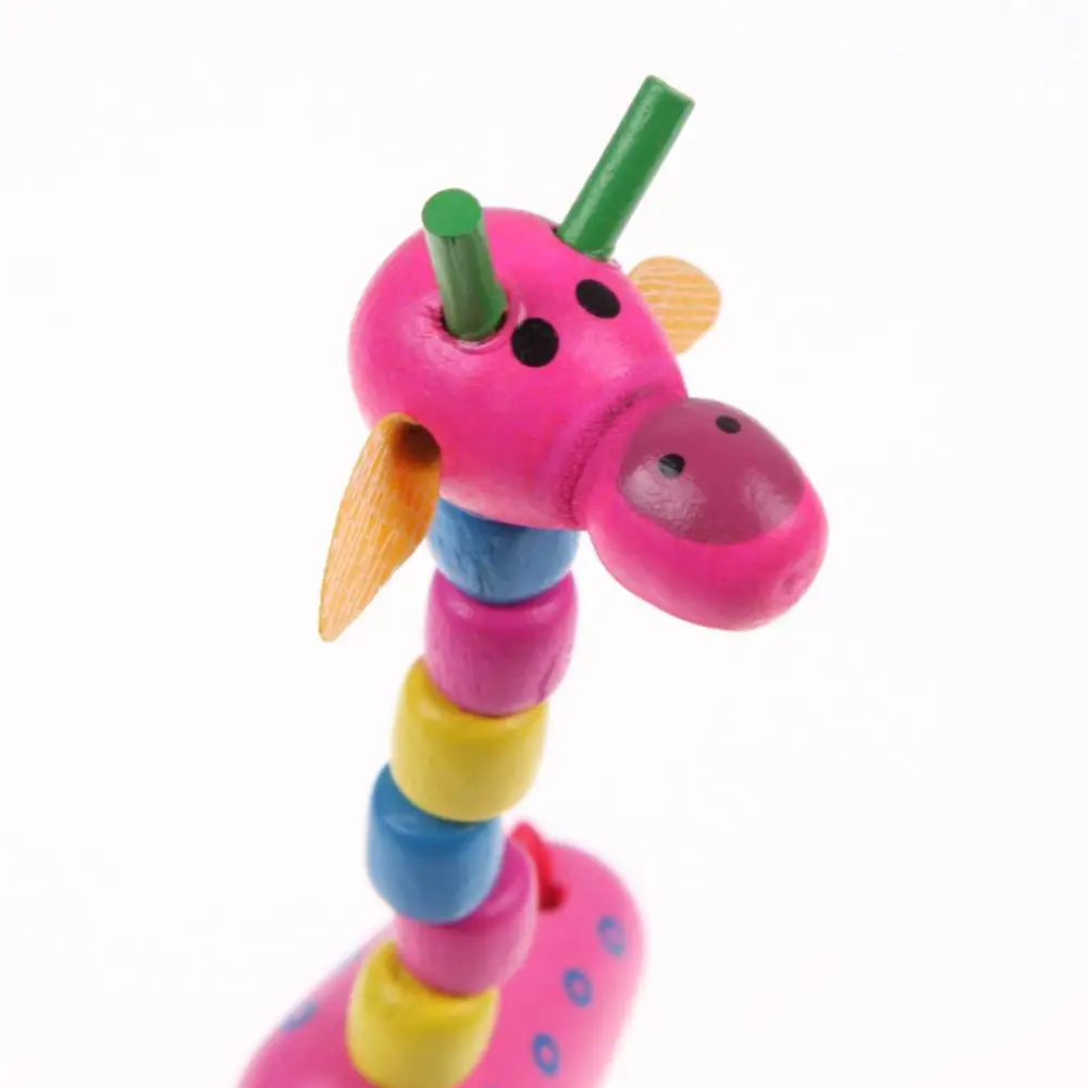 kids intelligence dancing stand giraffe wooden toy