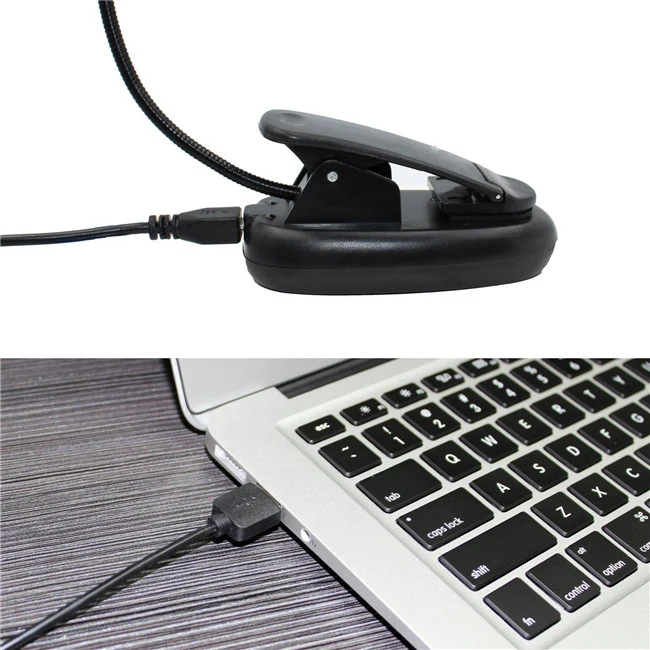Rechargeable 6 SMD LED music stand light Flexible gooseneck Easy Clip On Read book Reading Lamp With 3 modes