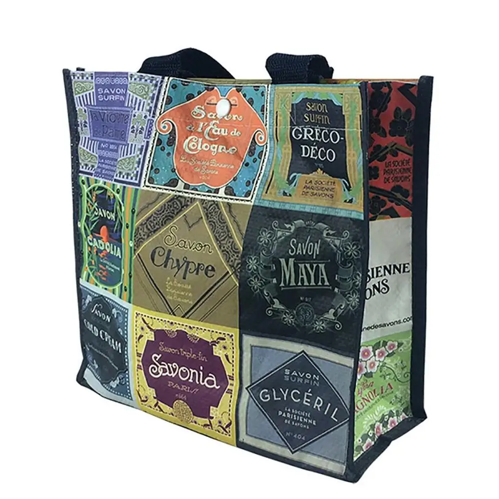 
Promotional recycled pet RPET fabric photo print shopping laminated tote shopping bag 