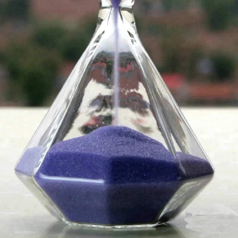 Diamond Shape Sliver Sand Custom 30 Minute Glass Hourglass for Decoration