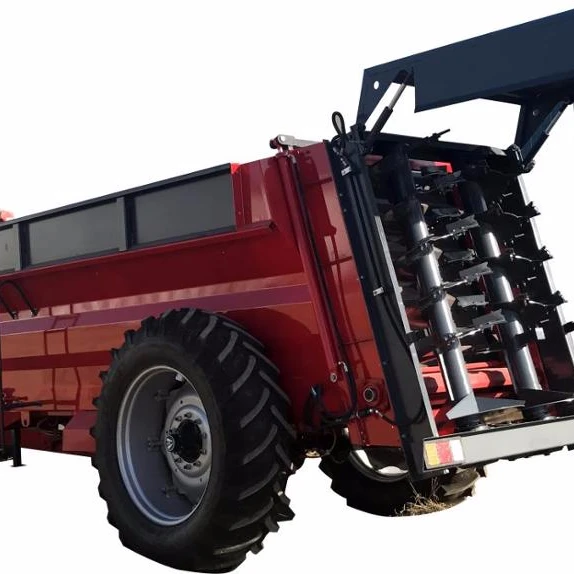 Twins diameter vertical beaters with 10mm thick spiral flight manure spreader