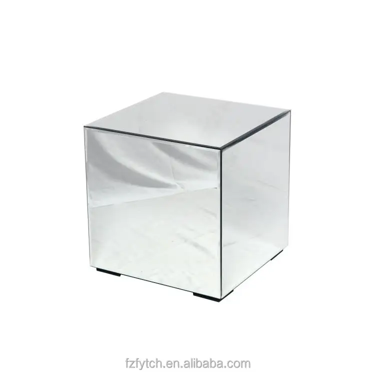 5 Sided Fancy Side Table/ Plant Stands/ Glass Telephone Table Cube Mirrored Pedestal