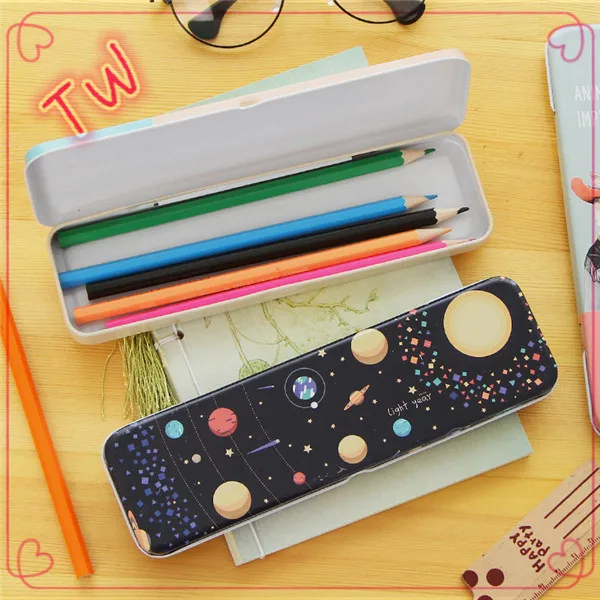 stationery items promotion wholesale gifts unusual metal pencil case pen cases 034