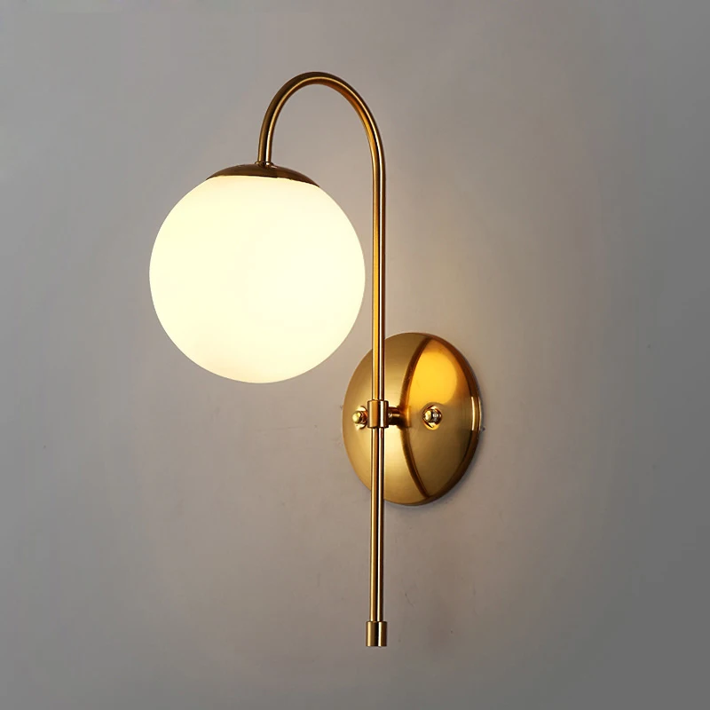 Nordic modern Antique Wall Lamp Classic Gold Wall Sconce Restaurant Globe Wall Sconce