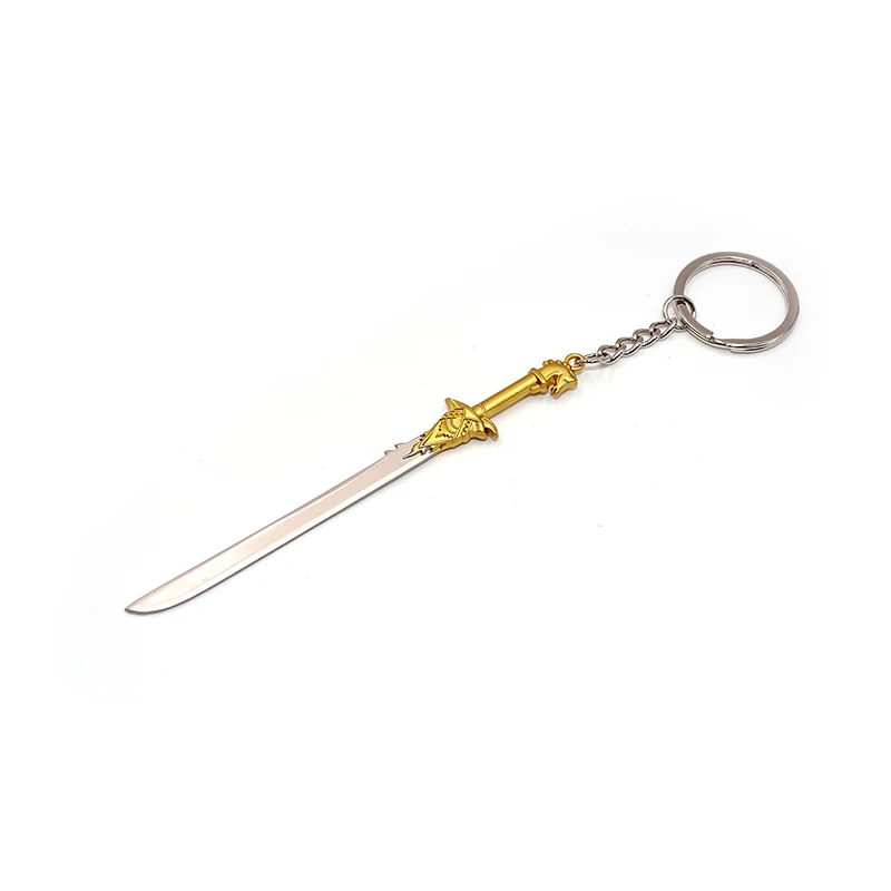 Custom Souvenir 3D Game Sword Weapon Toy Throne Keychain Metal Flat Keyring