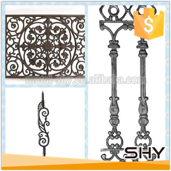 wrought iron art ornament fence decoration part forging weldable flowers accessories forged steel baluster stair rail handrail