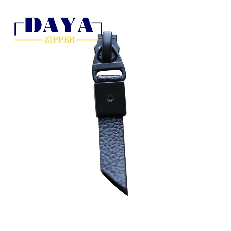 PU puller no.5 LFC zipper slider electrophoresis  black alloy waterproof zipper