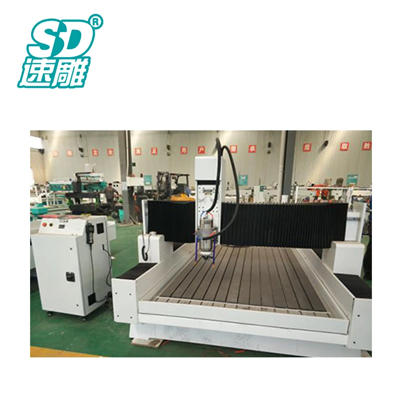 Heavy duty ATC granite carving lathe granite marble carving drilling polishing stone cutting table saw machine