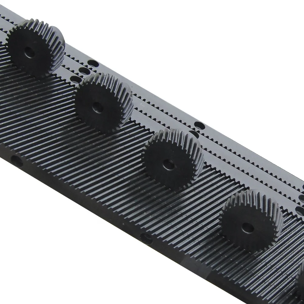 
High precision black spur gear rack and pinion 