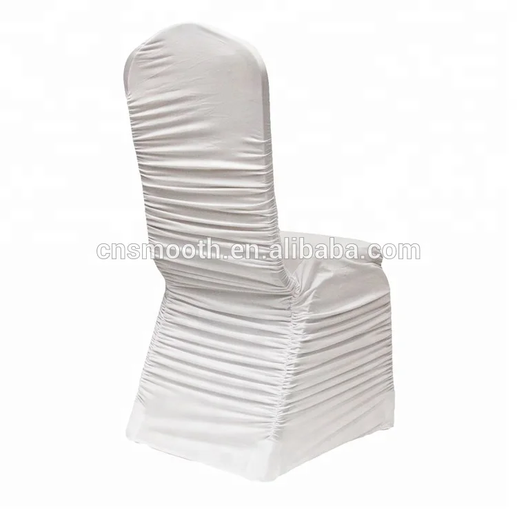 Wholesale Cheap Ruched Wedding Chair Cover With Skirt for Wedding Banquet