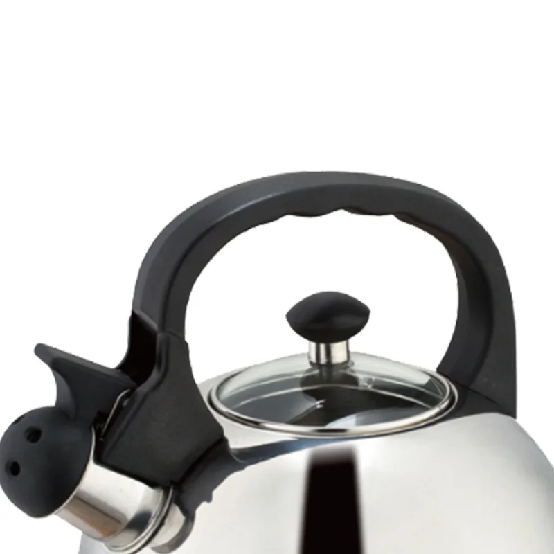 Simple Household Stainless Steel 2.5L Whistling Kettle Silver Tea Maker Pot Hemispherical Design 3L Capacity Kitchen Appliance