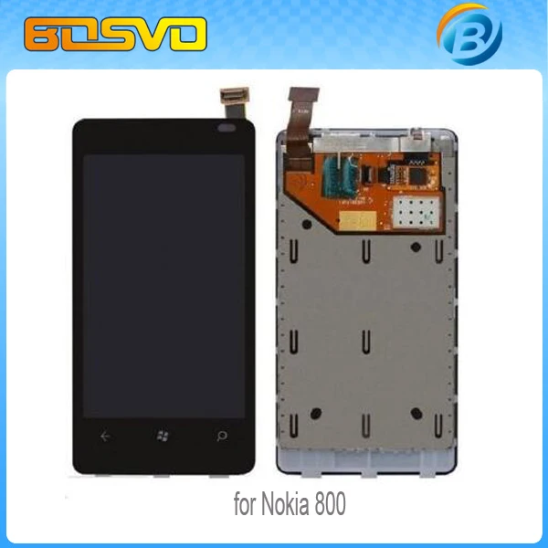 mobile phone display screen for nokia lumia 800 lcd with touch digitizer with frame assembly N800 replacement repair parts