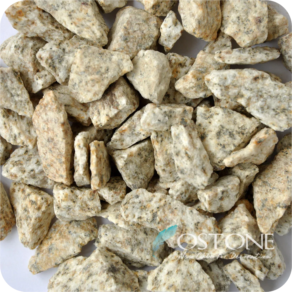 Machine Made Granite Cobbles & Pebbles Gold Colored Pea Gravel