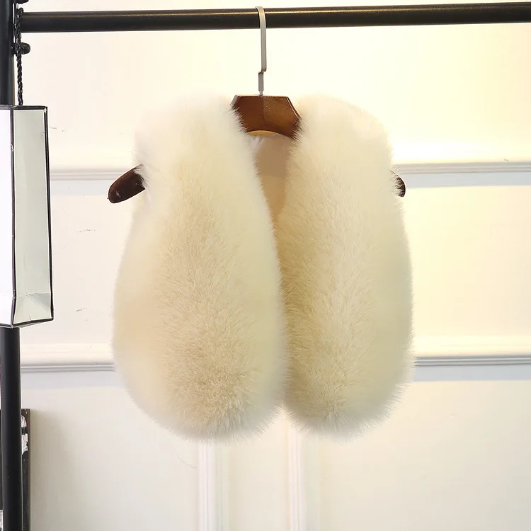 Детский меховой жилет B22800A, жилет из искусственной лисьей шерсти, куртка, жилеты