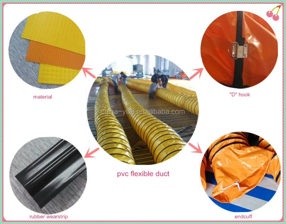 good ventilation air flexible duct hose, fire rated spiral duct hose