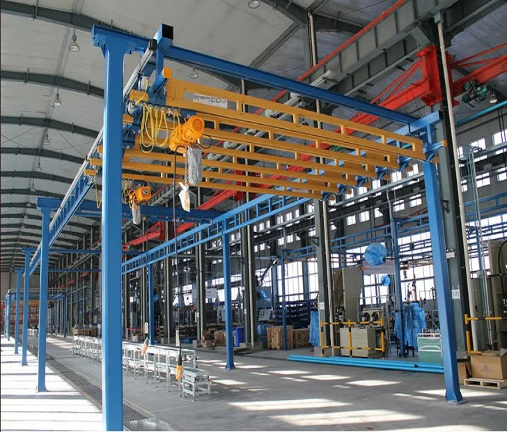 low floor mounted workstation rail Bridge crane Profile Master Freestanding 1 ton Rigid Track light crane with enclosed runway