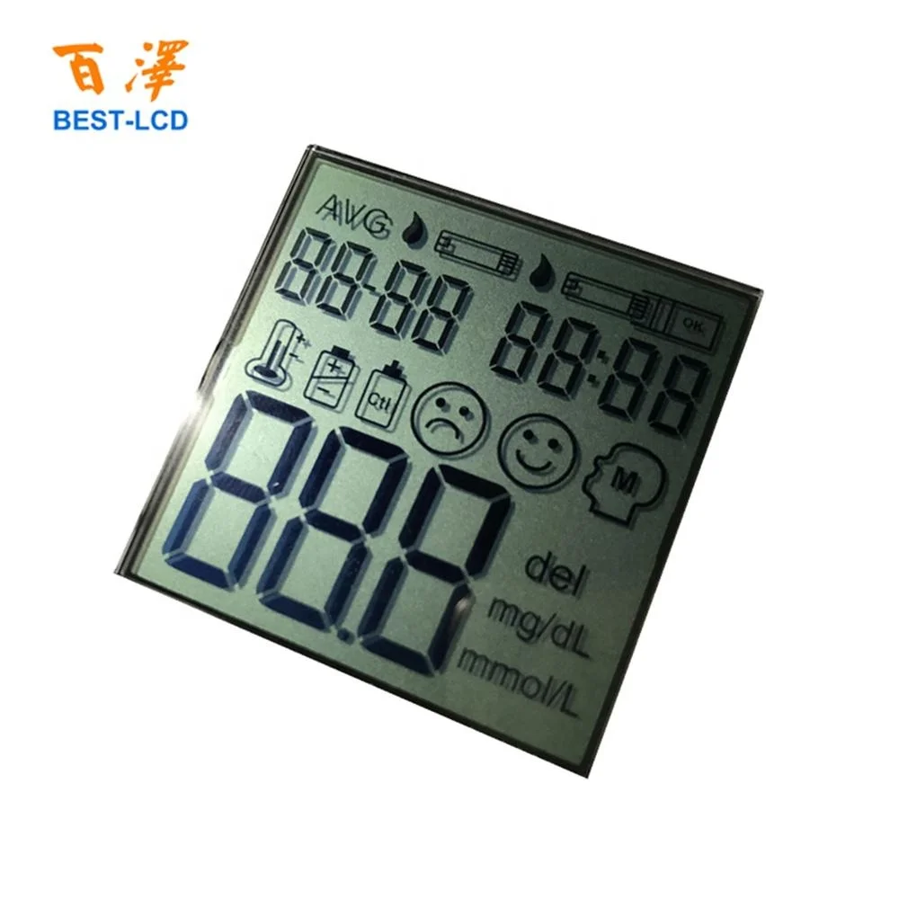 Индивидуальный моносегментный светоотражающий ЖК-Дисплей TN для медицинских и медицинских инструментов и машин