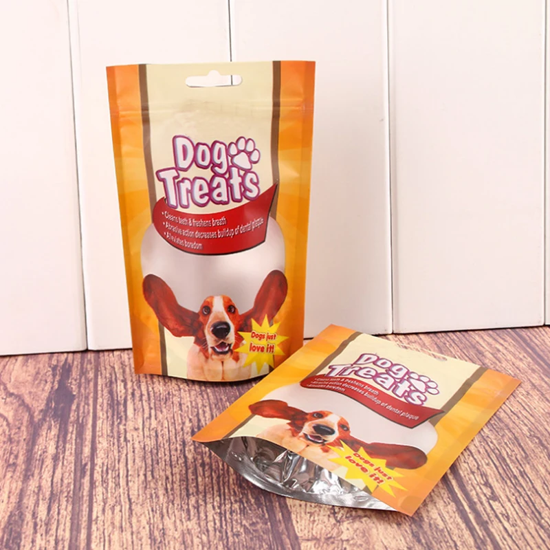 POLYSMARTS Resealable Aluminum Foil Stand Up Ziplock Animal Feed Bags Plastic Dog Food Packaging Pouch